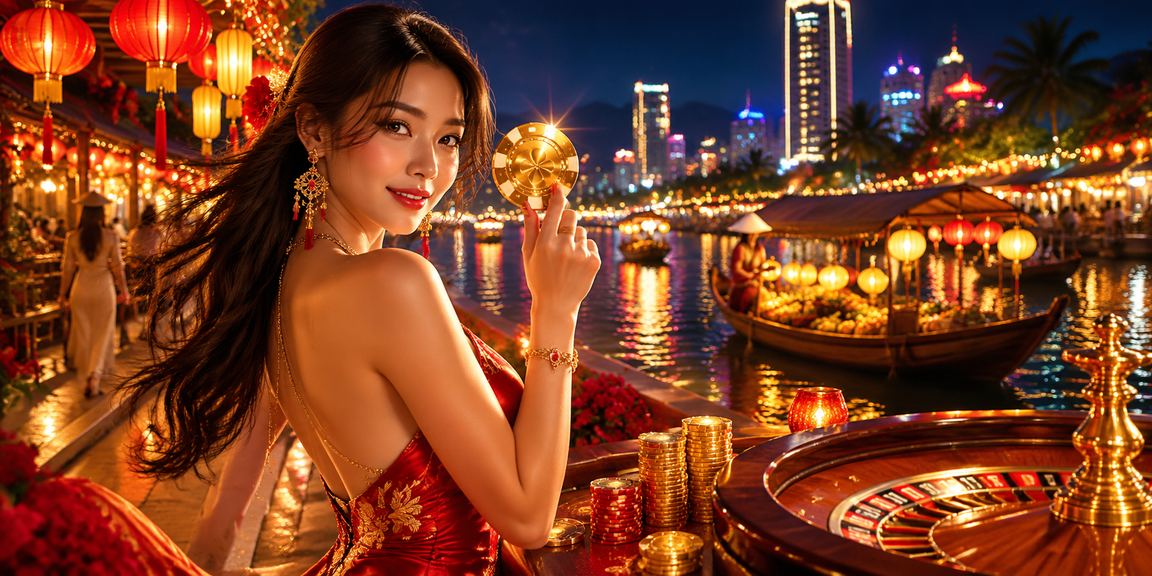 Khung cảnh sôi động tại Nha Trang về đêm khi người dùng tham gia roulette trực tuyến trên nền tảng 614